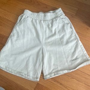 light green sweat shorts